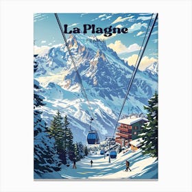 La Plagne France Winter Resort Travel Art Canvas Print