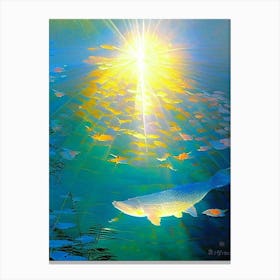 Beni Kumonryu Koi Fish Monet Style Classic Painting Canvas Print
