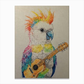 Cockatoo Playing Guitar Canvas Print