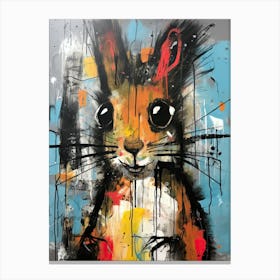 Street Noir Ballet: Squirrel's Dark Whispers Canvas Print