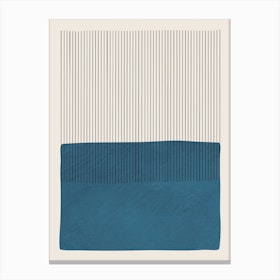 Minimalist Navy Blue Vertical Lines Canvas Print