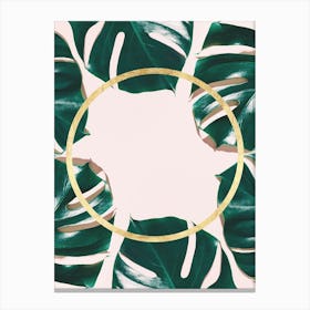 Floral geometry and gold 1 Canvas Print