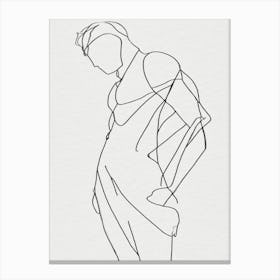 Woman In A Dress Sketch Canvas Print