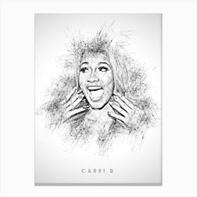 Cardi B Rapper Sketch Canvas Print