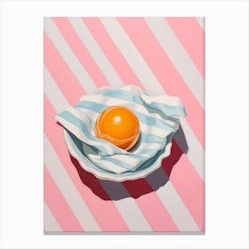 Pink Striped Egg Canvas Print