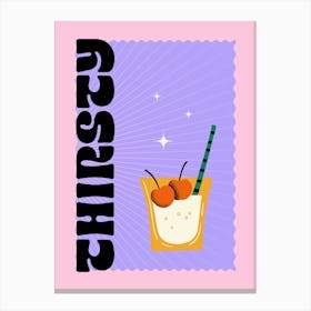 Modern Pink Cocktail Art Print 4 Canvas Print