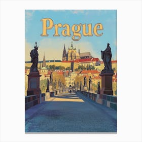 Aihrgdesign A Vintage Travel Poster Of Prague 3 Canvas Print