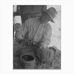 Harvest Hand On Combine, Walla Walla County, Washington By Russell Lee (2) Canvas Print