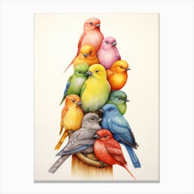 Colorful Birds 2 Canvas Print