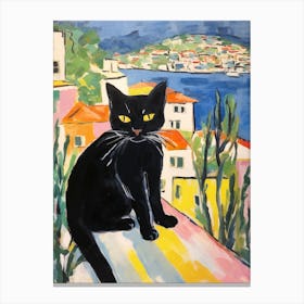Painting Of A Cat In Split Croatia 1 Canvas Print