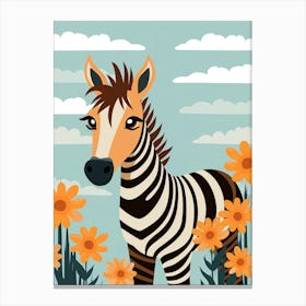 Baby Animal Illustration  Zebra 6 Canvas Print