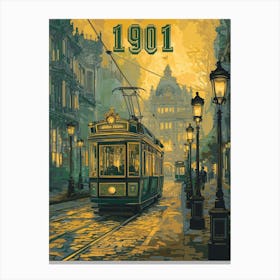 Aihrgdesign A Vintage Travel Poster Of An Electric Tram Glidi 25bf6cc8 D0c6 4d3f 9e12 7cfffa85fc8d 2 Canvas Print