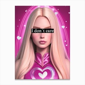 I don't care blond girl Canvas Print