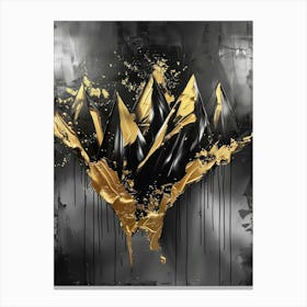 Gold And Black Mountains 7 Canvas Print