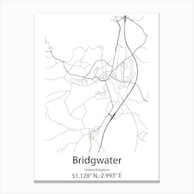 Bridgwater,United Kingdom Minimalist Map Canvas Print