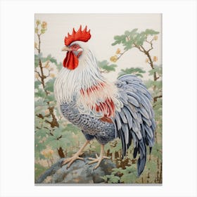 Ohara Koson Inspired Bird Painting Rooster 4 Canvas Print