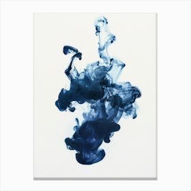 Blue Ink On White Background 1 Canvas Print