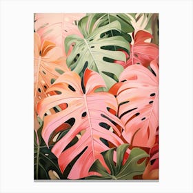 Tropical Plant Painting Monstera Deliciosa 2 Canvas Print