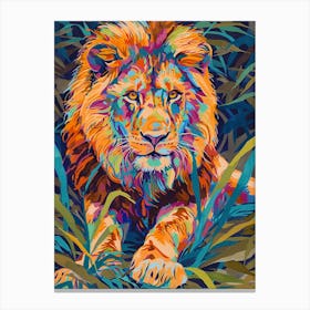 Asiatic Lion Fauvist Painting 2 Canvas Print