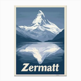 Aihrgdesign A Mid Century Modern Travel Poster For Zermatt Canvas Print