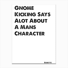 Gilmore Girls, Babette, Gnome Kicking, Quote, Wall Print, Canvas Print