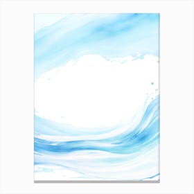 Blue Ocean Wave Watercolor Vertical Composition 34 Canvas Print