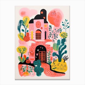 A House In Cape Town, Abstract Risograph Style 4 Canvas Print