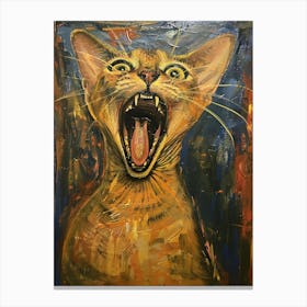 Fantastic Cat Screaming Canvas Print