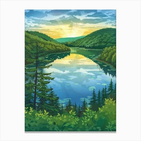 Landscape With Lake And Forest Canvas Print