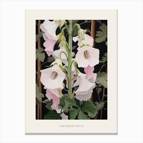 Flower Illustration Canterbury Bells 2 Poster Canvas Print