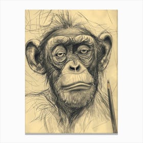 Pencil Ape Canvas Print