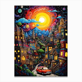 Psychedelic City Canvas Print