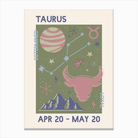 Taurus Zodiac Canvas Print