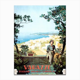Vaeazze, Savona, Italy, Vintage Travel Poster Canvas Print