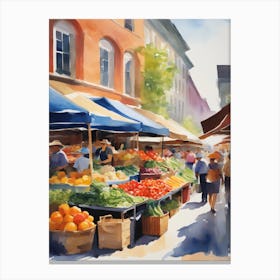 Nyc Farmers Market Canvas Print