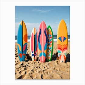 Surfboards On The Beach Canvas Print