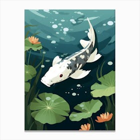 Koi Fish Japanese Style Illustration 11 Canvas Print