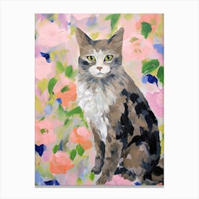 A Ragamuffin Cat Painting, Impressionist Painting 4 Canvas Print