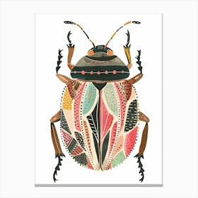 Colourful Insect Illustration June Bug 9 Canvas Print