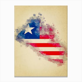 Liberia Flag Vintage Canvas Print