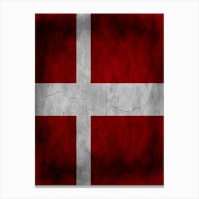 Denmark Flag Texture Canvas Print