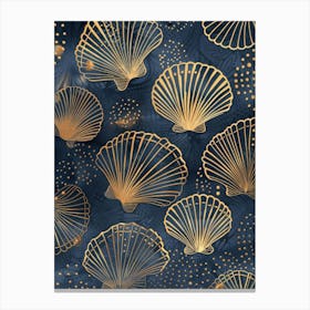 Gold Seashells 1 Canvas Print