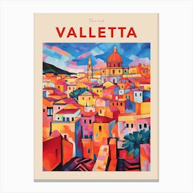 Valletta Malta 4 Fauvist Travel Poster Canvas Print