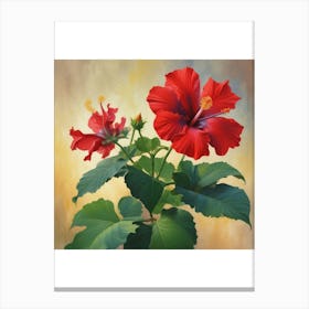 Red Hibiscus Canvas Print