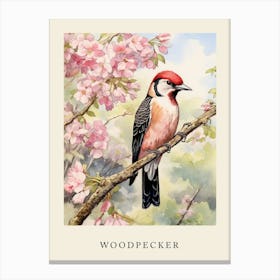 Beatrix Potter Inspired  Animal Watercolour Woodpecker 3 Canvas Print