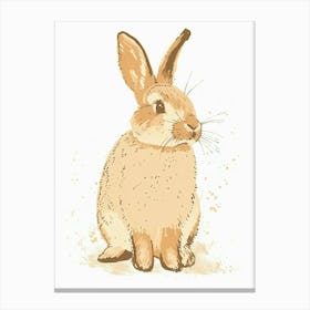 Tan Rabbit Nursery Illustration 3 Canvas Print
