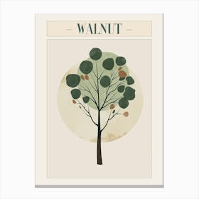 Walnut Tree Minimal Japandi Illustration 1 Poster Canvas Print