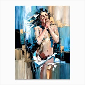 Sexy Naked Woman, Erotic Oil Painting #9 Canvas Print