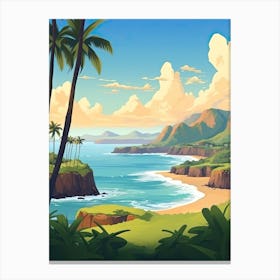Kauai Hawaii, Usa, Flat Illustration 3 Canvas Print