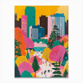 The Museum Of Modern Art New York Colourful Silkscreen Illustration 4 Canvas Print